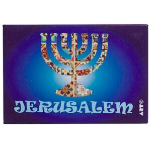 מגנט פח 58 ס"מ מנורה ירושלים אנגלית