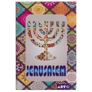 מגנט פח 58 ס"מ מנורה ירושלים אנגלית