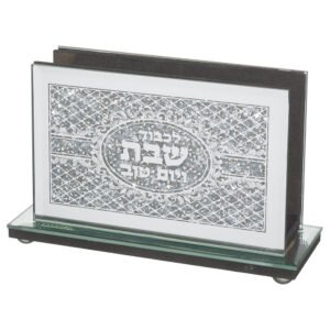מחזיק גפרורים זכוכית עם אבנים 15X8 ס"מ