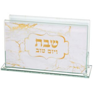 מחזיק גפרורים זכוכית עם הדפסה דגם שיש 6.5X4 ס"מ