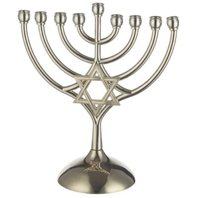 חנוכייה מתכת עם מגן דוד 1816 ס"מ
