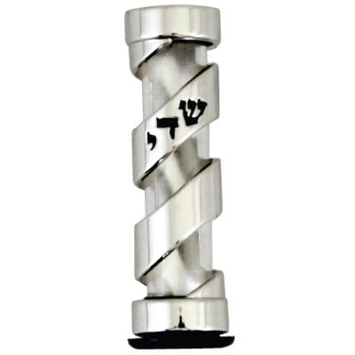 מזוזה לרכב ניקל עם אקריליק 6 ס"מ