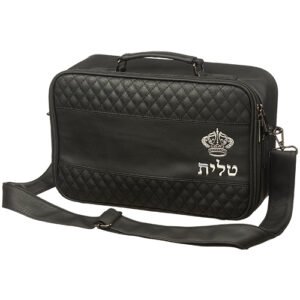 תיק טלית קטן גוון שחור פיו מפואר אותיות בולטות "כתר" כ