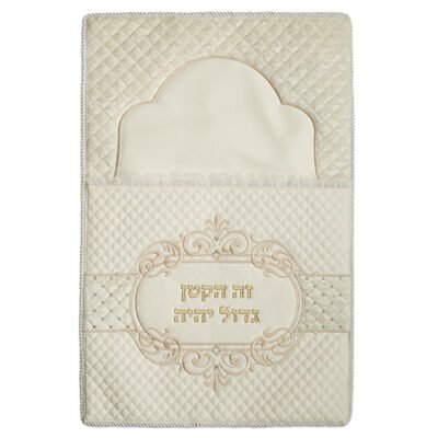 כרית מהודרת לברית דמוי עור עם אותיות בולטות 74X50 ס"מ