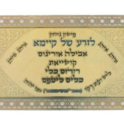 . כרטיס סגולה "לזרע של קיימא"
