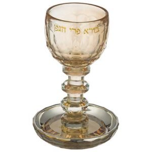 גביע קידוש קריסטל מהודר גוון זהב 16 ס"מ