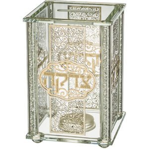 קופת צדקה קריסטל עם פלקטות "עיטורים" 9X13 ס"מ
