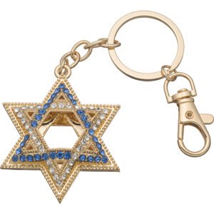 מחזיק מפתחות "מגן דויד" משובץ 5.5 ס"מ