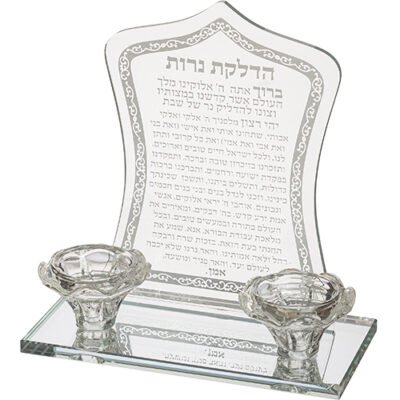 פמוטי קריסטל מהודרים עם הדלקת נרות 20*19