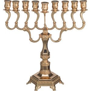 חנוכייה מהודרת "יהלום" ציפוי "רוז גולד " 36 ס"מ