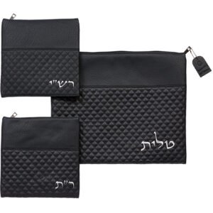 סט טלית תפילין רש"י-תם דמוי עור 3440 ס"מ