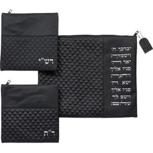סט טלית תפילין רש"י-תם דמוי עור 3440 ס"מ
