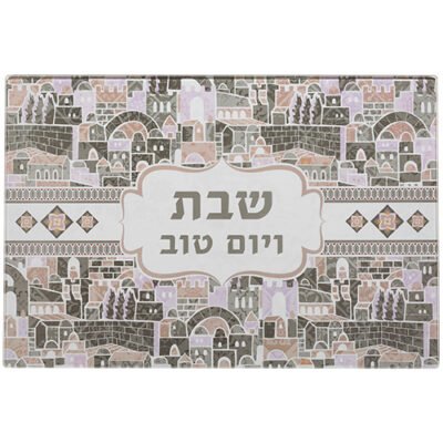 מגש חלה זכוכית עבה בלתי שבירה 25X37 ס"מ