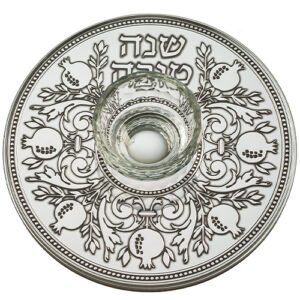 צלחת זכוכית לדבש עם פלקטה 19 ס"מ