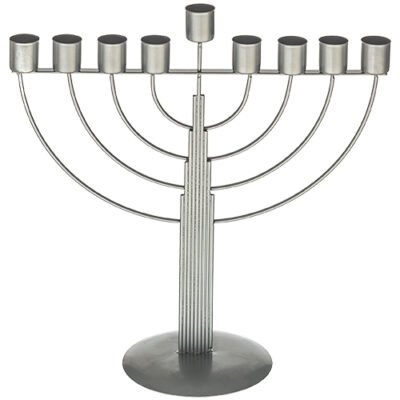 חנוכיית חוטים חצי עגול לשמן - מוכספת 30 ס"מ