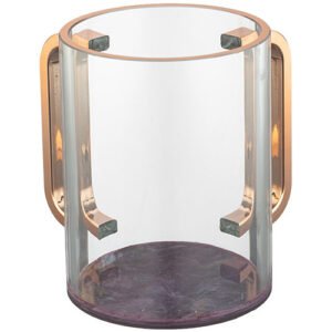 נטלה אקריליק מהודרת שקופה עם ידיות זהב 13 ס"מ