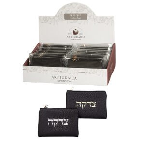 סטנד מעורב של תיקי צדקה דמוי עור 24 יחידות