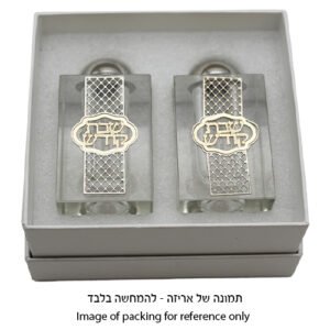 מלחיה קריסטל עם פלקטה חיתוך לייזר "עיטור" 8x4 ס"מ