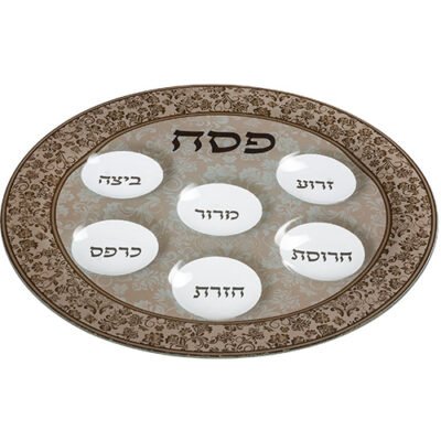 קערת פסח זכוכית מהודרת 40 ס"מ