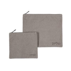 סט טלית תפילין בד דמוי פשתן 36X29 ס"מ