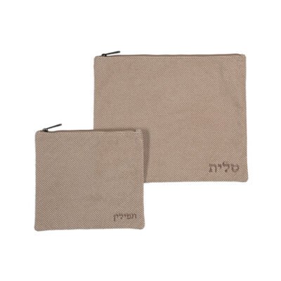 סט טלית תפילין בד דמוי פשתן 36X29 ס"מ