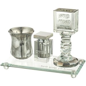 סט הבדלה מהודר מקריסטל 22x11 ס"מ