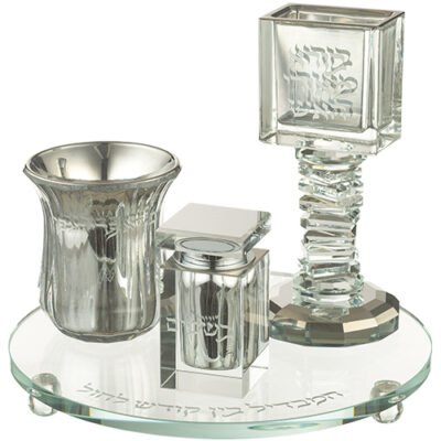 סט הבדלה מהודר מקריסטל 20 ס"מ