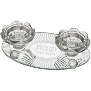 פמוטי זכוכית מהודר 17X10 ס"מ