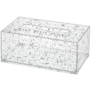 קופסא לטישו אקריליק "כסף" 22x12 ס"מ