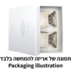זוג פמוטי קריסטל זהב עם קנים שקופים 9 ס"מ