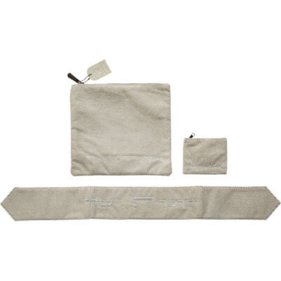 סט חלאקה פשתן אפור יברכך + עטרה