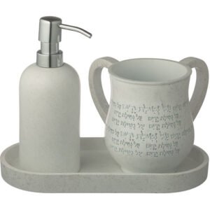 סט סבונייה עם נטלה מפולימר מהודר כולל מגש