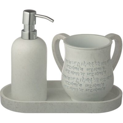 סט סבונייה עם נטלה מפולימר מהודר כולל מגש