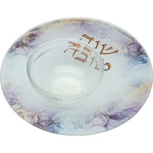 סט להגשת תפוח בדבש זכוכית בלתי שבירה 19 ס"מ
