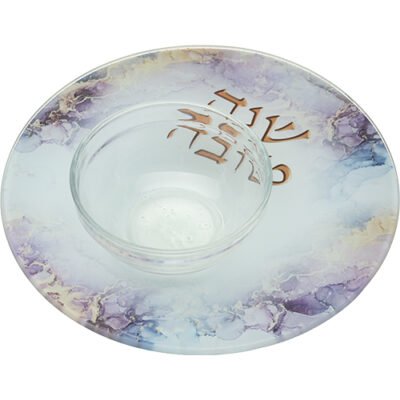 סט להגשת תפוח בדבש זכוכית בלתי שבירה 19 ס"מ