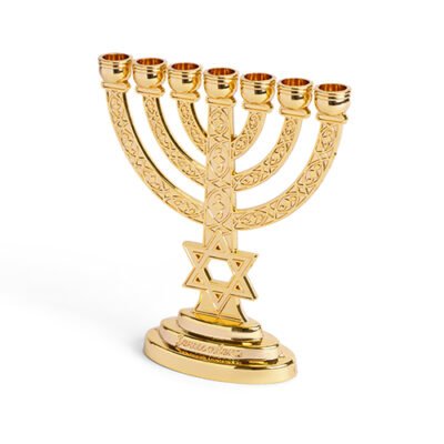 מנורה 7 קנים גימור זהב 10 ס"מ