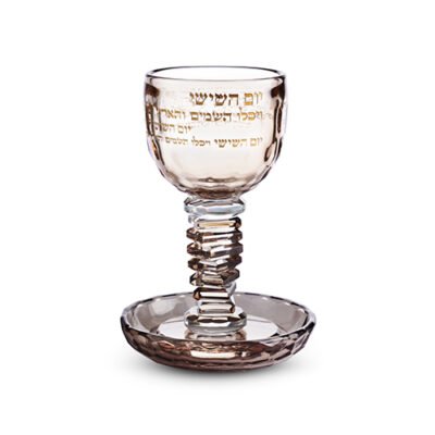 כוס קידוש קריסטל רוז גולד יום השישי