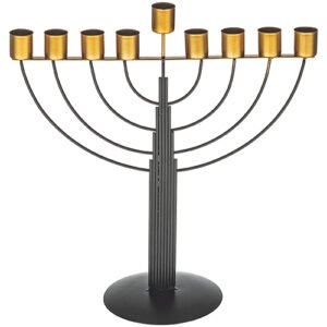 חנוכיית חוטים חצי עגול לשמן - שחור 30 ס"מ