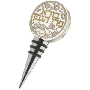 פקק רב פעמי לבקבוק יין מקריסטל עם פלקטה