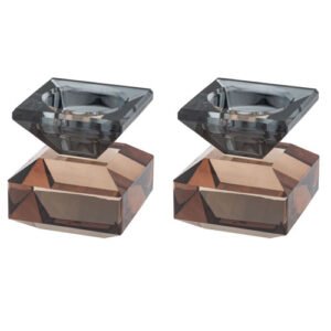 פמוטי קריסטל רוז גולד כחול כהה 7סמ