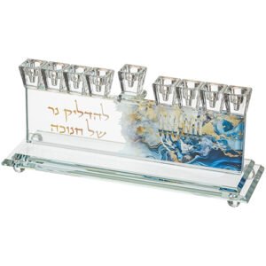 חנוכייה קריסטל מהודרת 13X10 ס"מ