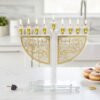 חנוכייה קריסטל מהודרת עם פלקטה 23 ס"מ