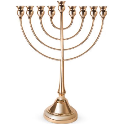 חנוכיה מתכת זהב 49סמ