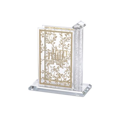 מעמד לגפרורים קריסטל עם פלקטות 11X14 ס"מ