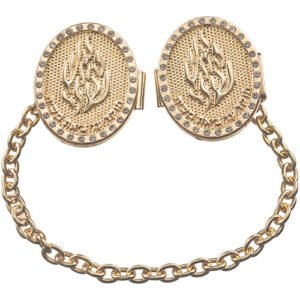 קליפס לטלית גימור זהב עם שרשרת 21 ס"מ