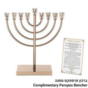 חנוכיית מתכת עם ראשי קריסטל 36 ס"מ
