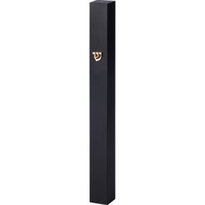 מזוזה אלומיניום "סגירה גומי" 15 ס"מ שחור מט "ש" מתכת