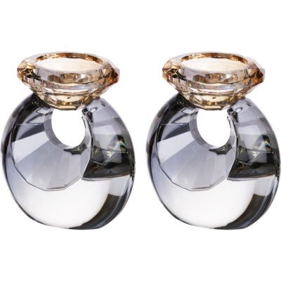 זוג פמוטי קריסטל מהודרים 10 ס"מ