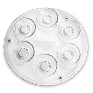 צלחת פסח מזכוכית וקריסטל מהודרת 40 ס"מ