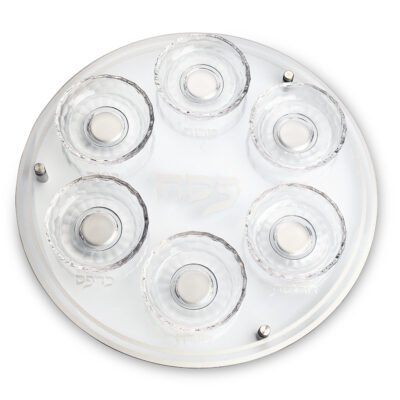 צלחת פסח מזכוכית וקריסטל מהודרת 40 ס"מ